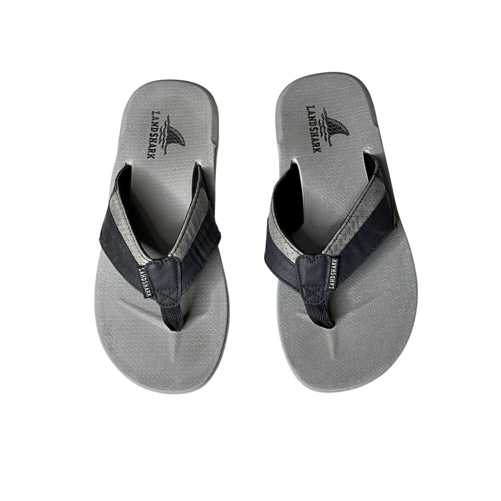 LANDSHARK womens size 7 flip flops gray summer beachy casual everyday